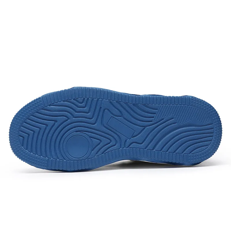 TNV Men shoes Sneakers fashion versatile real cowhide leather Coloful shoes Hand Stitching White Blue Breathable Comfortable Light DS3376