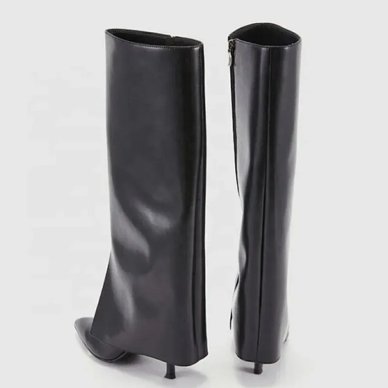 Trend4us Women's Chic Pointed Toe Thin High Heels Boots