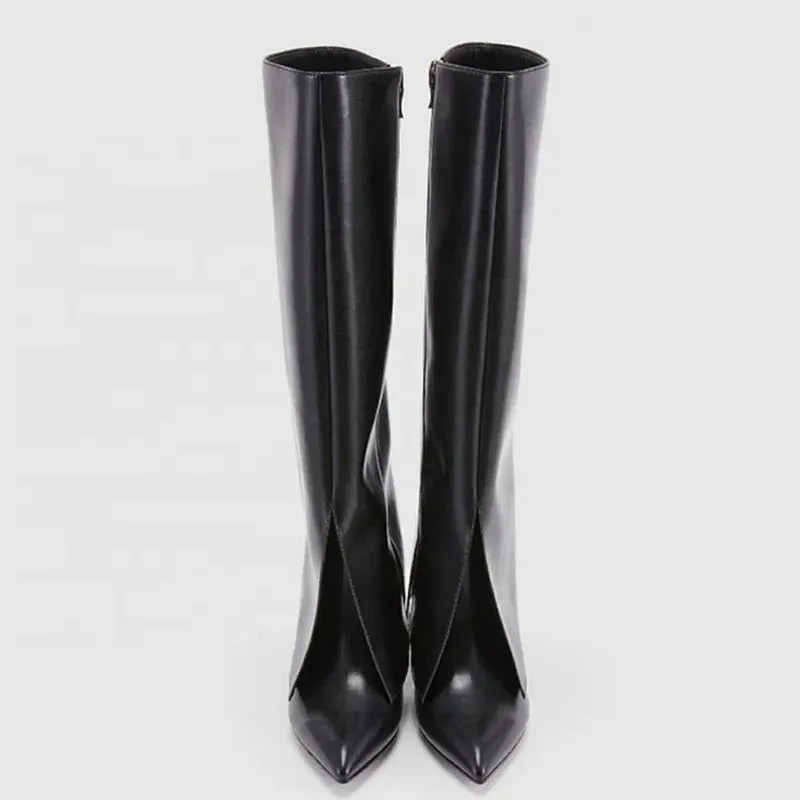 Trend4us Women's Chic Pointed Toe Thin High Heels Boots