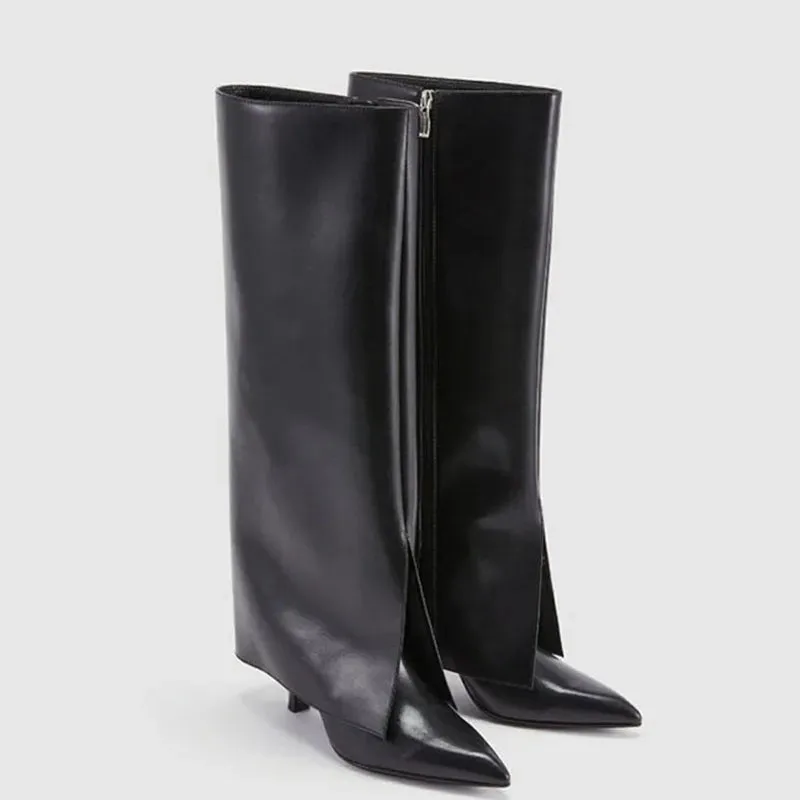 Trend4us Women's Chic Pointed Toe Thin High Heels Boots