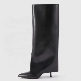 Trend4us Women's Chic Pointed Toe Thin High Heels Boots