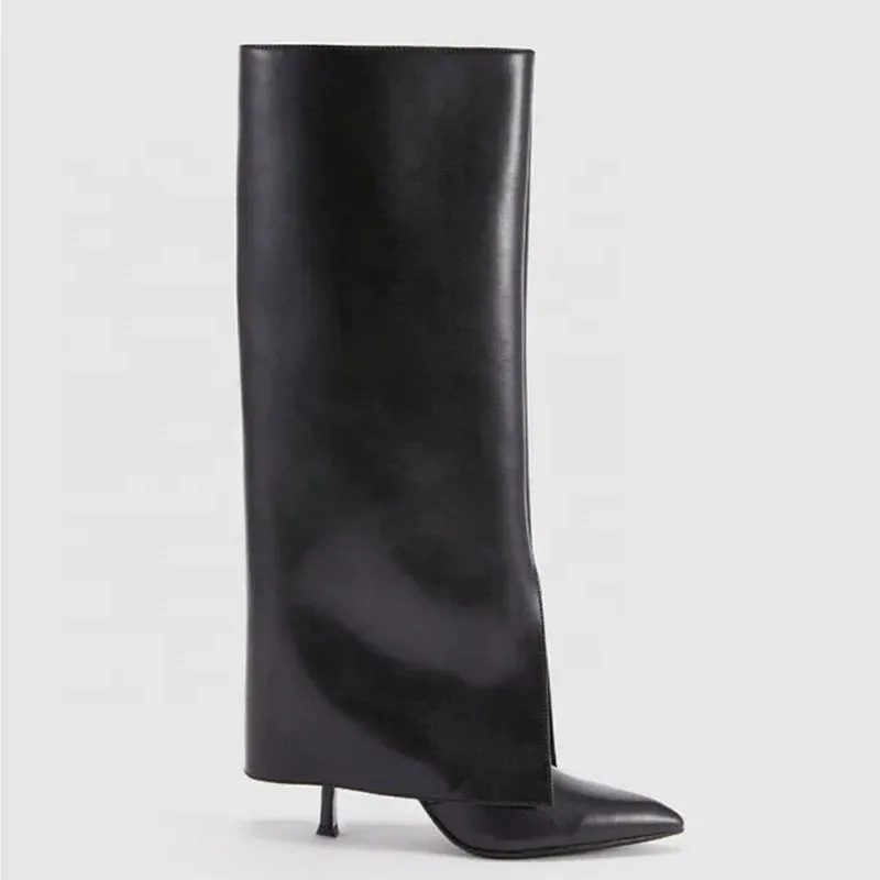 Trend4us Women's Chic Pointed Toe Thin High Heels Boots