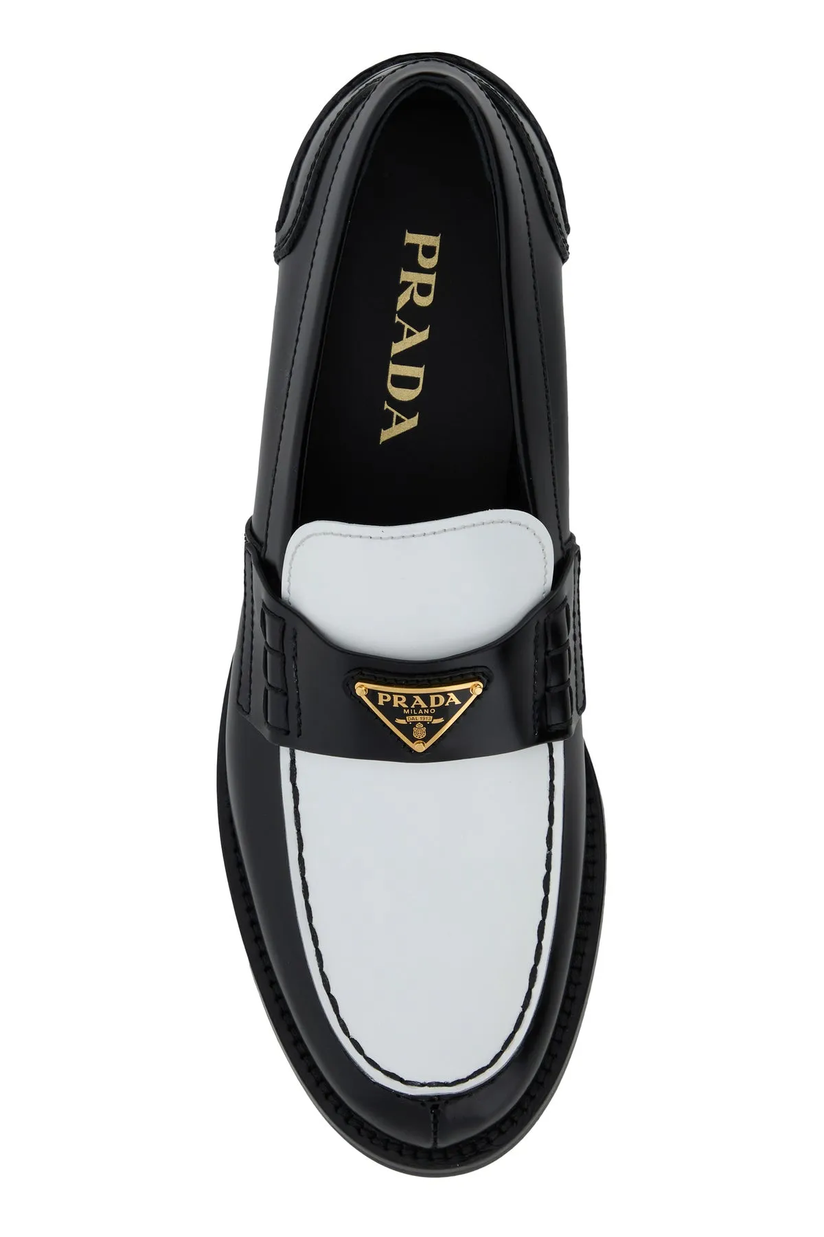 Two-tone leather loafers
