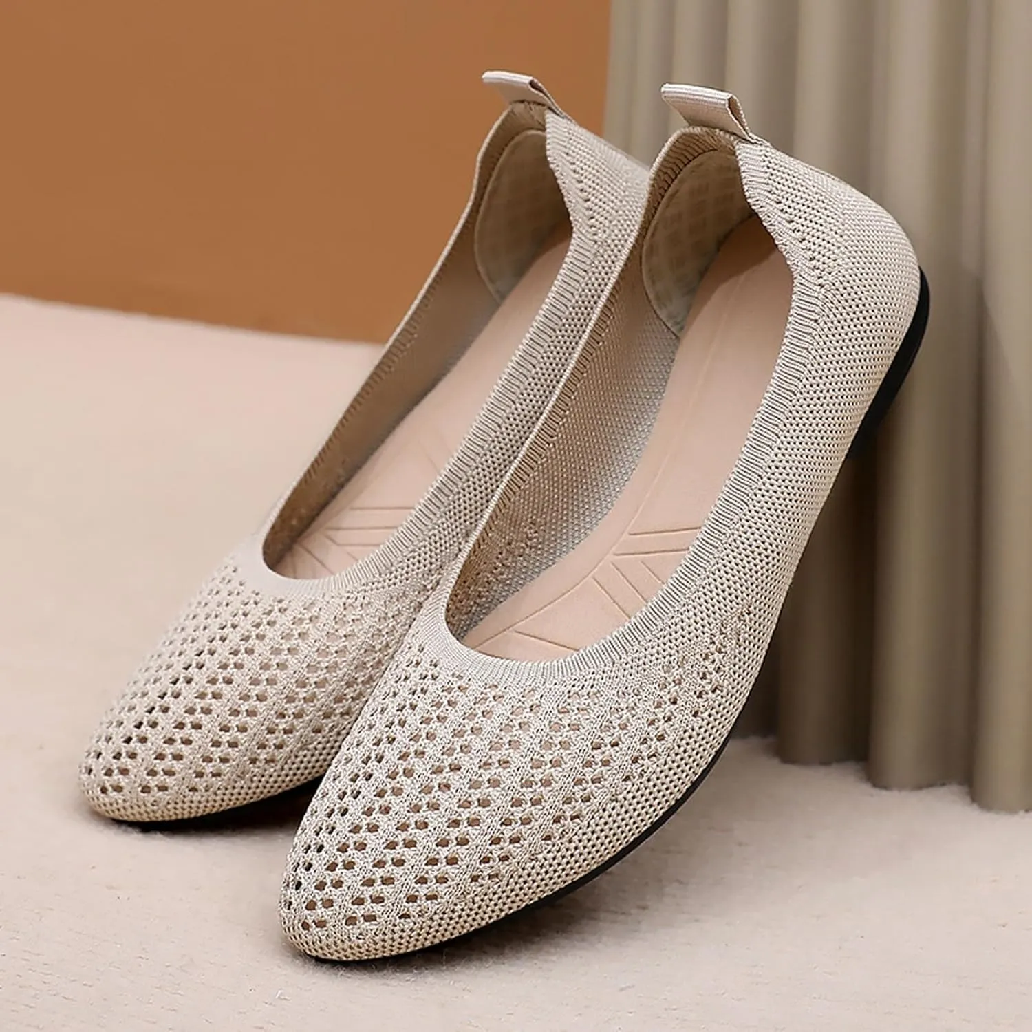 Women's Casual Slip On Ballet Comfortable Round Toe Walking Shoes for Everyday Wear with Soft Sole