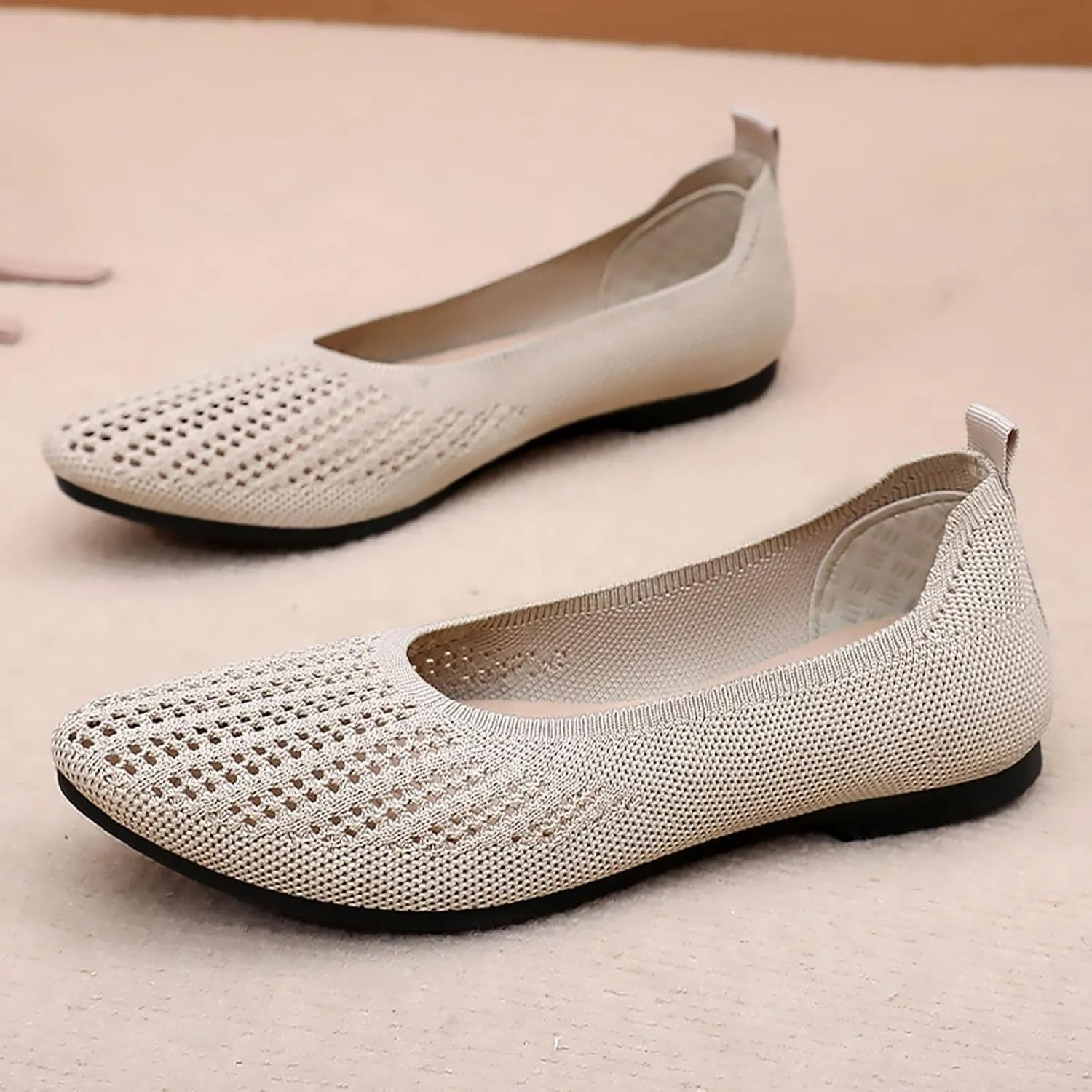 Women's Casual Slip On Ballet Comfortable Round Toe Walking Shoes for Everyday Wear with Soft Sole