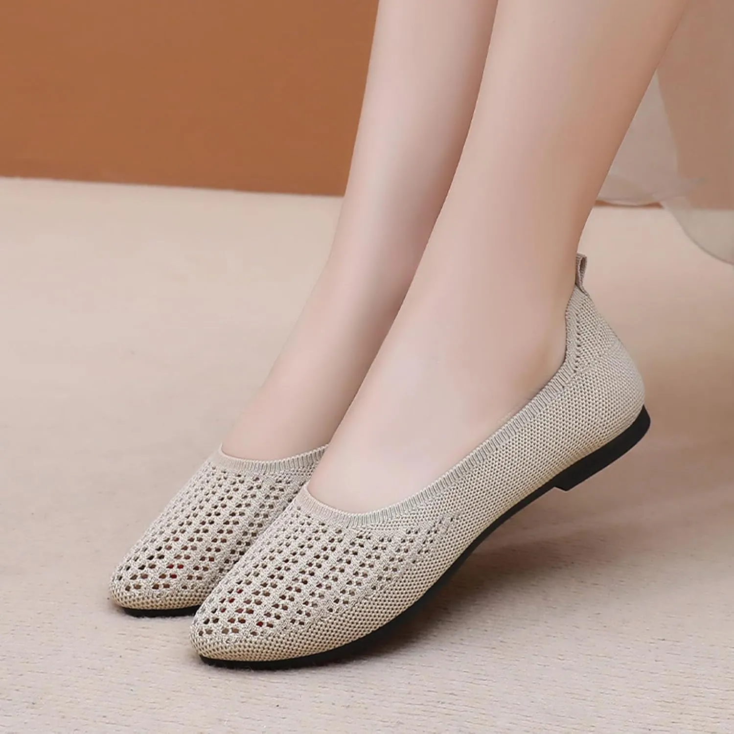 Women's Casual Slip On Ballet Comfortable Round Toe Walking Shoes for Everyday Wear with Soft Sole