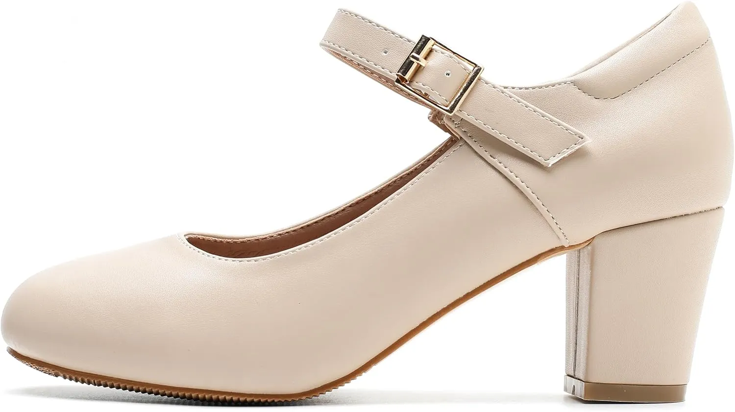 Women's Mary Jane Shoes Low Block Heel Ankle Strap Closed Round Toe Pumps Dress Wedding Office Work Church Shoes