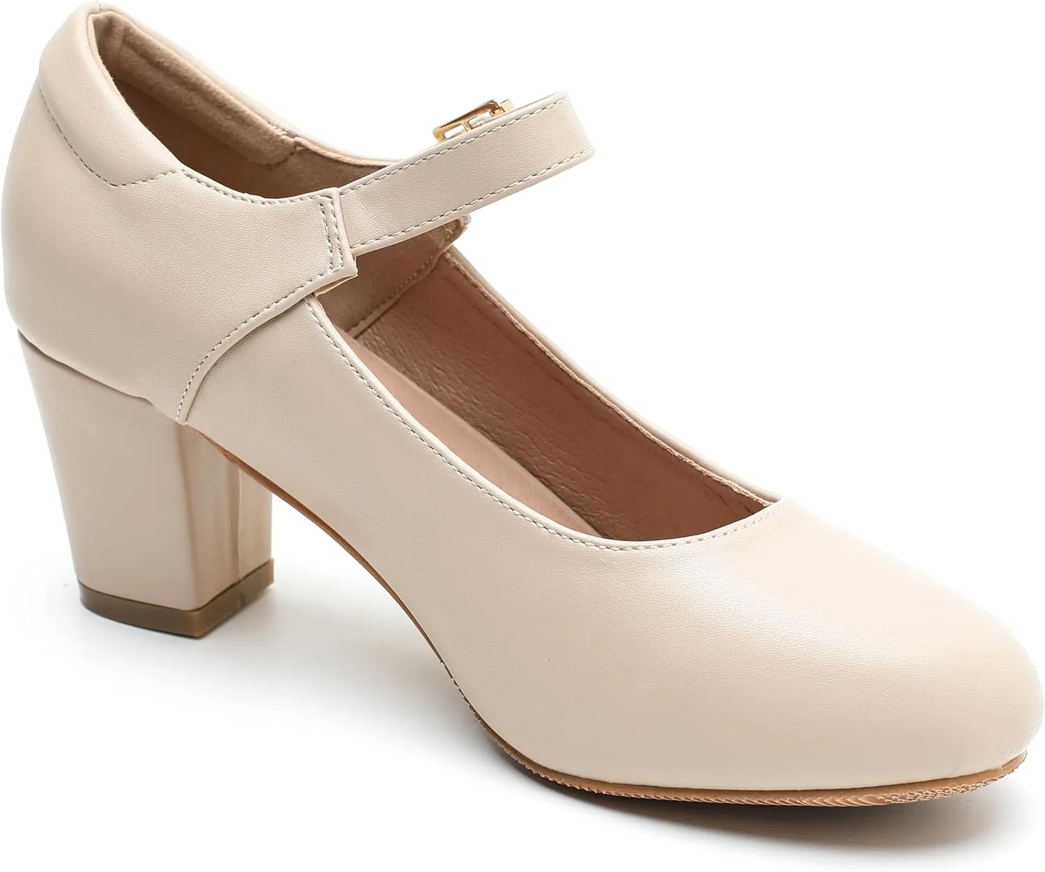 Women's Mary Jane Shoes Low Block Heel Ankle Strap Closed Round Toe Pumps Dress Wedding Office Work Church Shoes