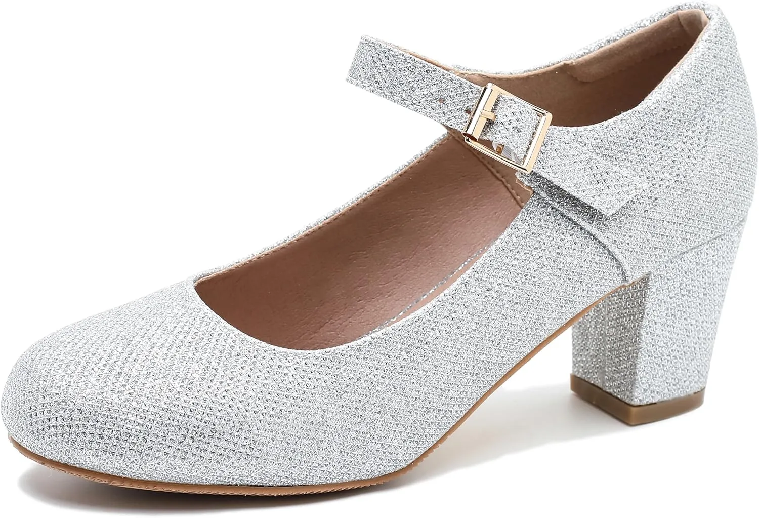 Women's Mary Jane Shoes Low Block Heel Ankle Strap Closed Round Toe Pumps Dress Wedding Office Work Church Shoes