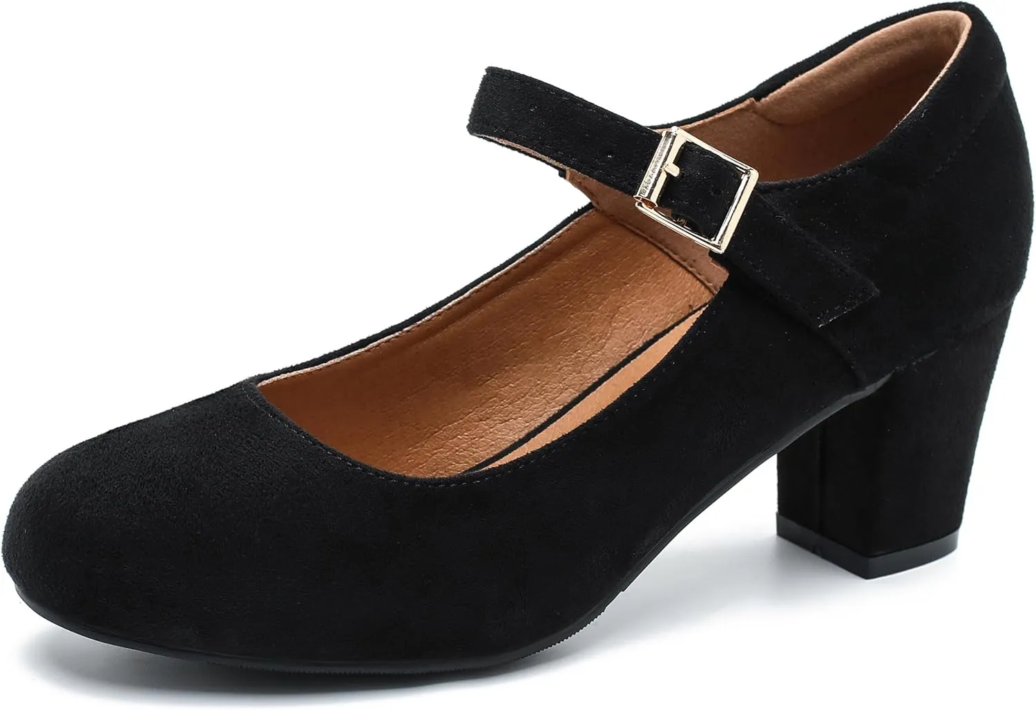 Women's Mary Jane Shoes Low Block Heel Ankle Strap Closed Round Toe Pumps Dress Wedding Office Work Church Shoes