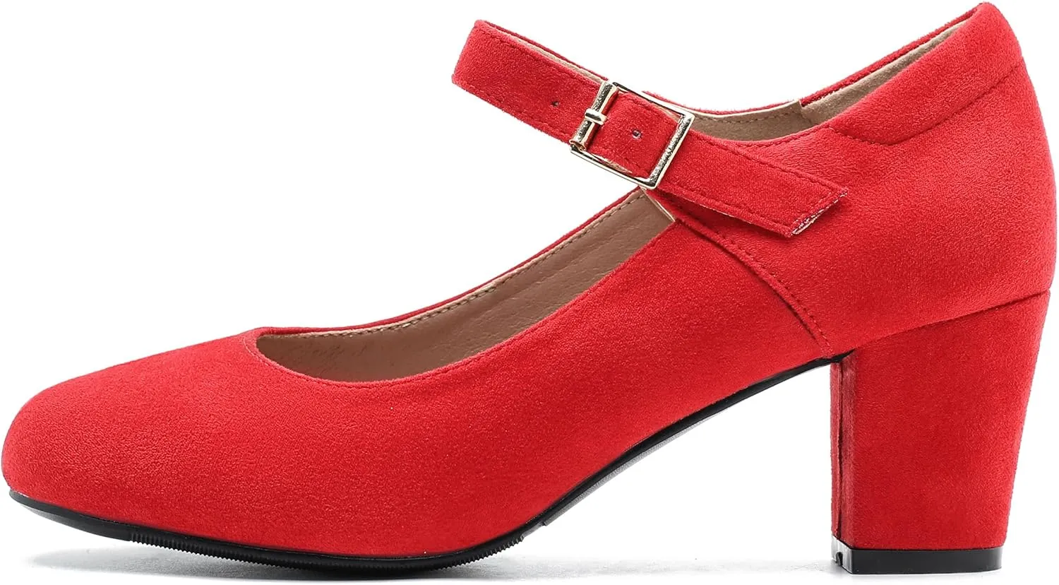 Women's Mary Jane Shoes Low Block Heel Ankle Strap Closed Round Toe Pumps Dress Wedding Office Work Church Shoes