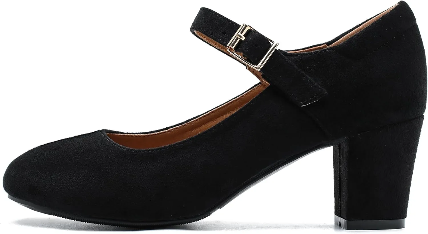 Women's Mary Jane Shoes Low Block Heel Ankle Strap Closed Round Toe Pumps Dress Wedding Office Work Church Shoes