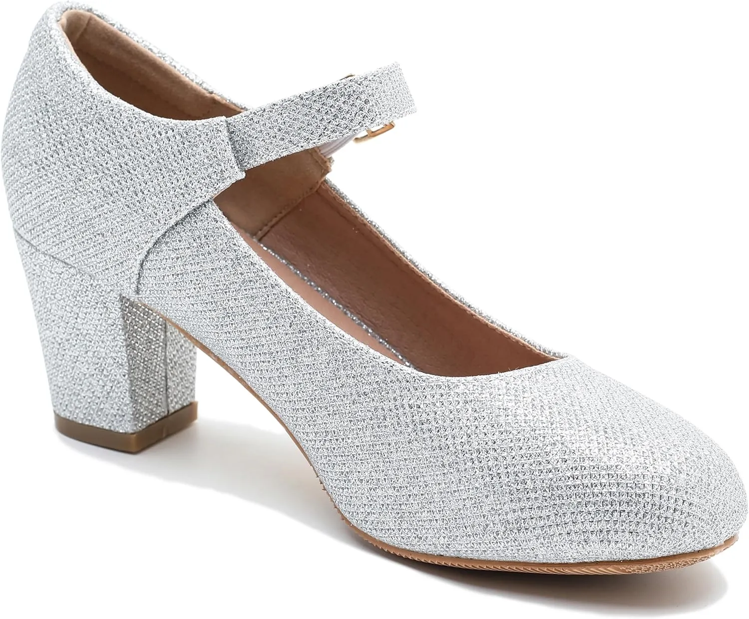 Women's Mary Jane Shoes Low Block Heel Ankle Strap Closed Round Toe Pumps Dress Wedding Office Work Church Shoes