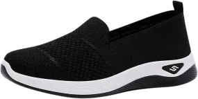 Women's Mesh Flats Shoes Breathable Slip on Shoes Casual Comfort Shoe Plus Size Trendy Shoes Walking Flats Shoe