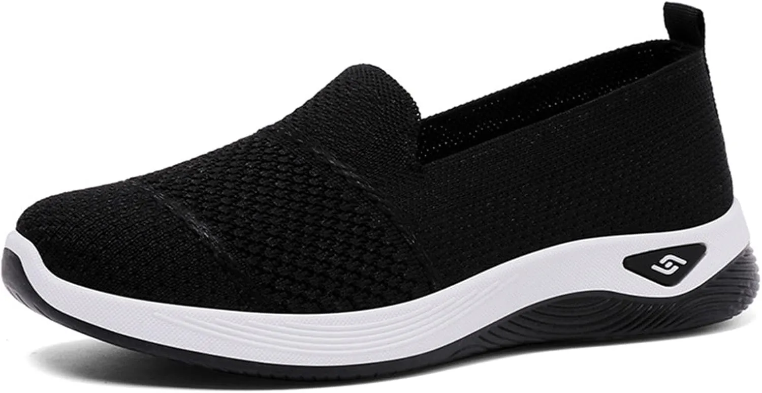 Women's Mesh Flats Shoes Breathable Slip on Shoes Casual Comfort Shoe Plus Size Trendy Shoes Walking Flats Shoe