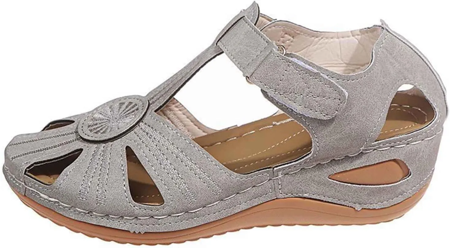 Women's Summer Wedge Sandals Comfortable Slip On Platform Beach Shoes with Arch Support for Casual Outfits and