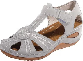 Women's Summer Wedge Sandals Comfortable Slip On Platform Beach Shoes with Arch Support for Casual Outfits and