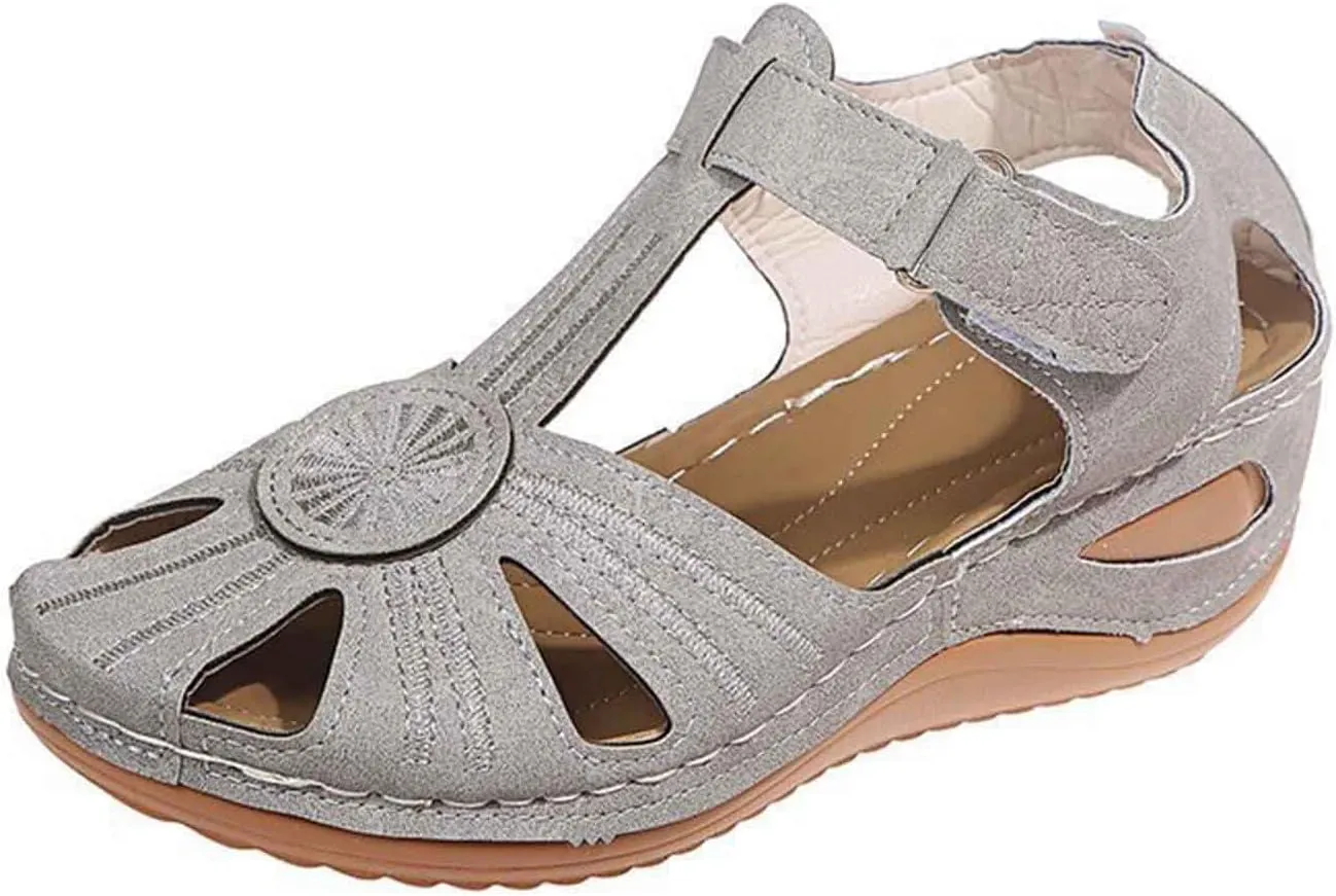 Women's Summer Wedge Sandals Comfortable Slip On Platform Beach Shoes with Arch Support for Casual Outfits and