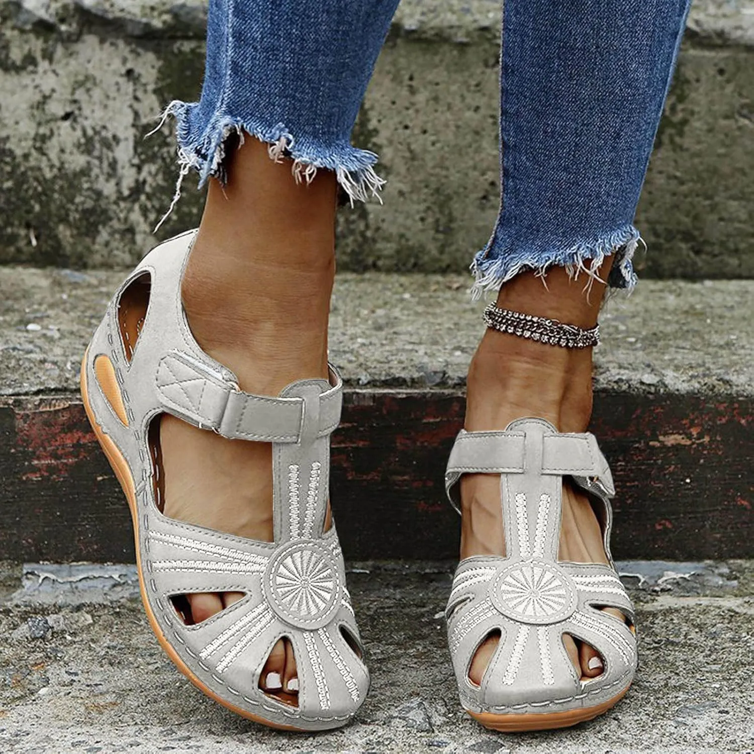 Women's Summer Wedge Sandals Comfortable Slip On Platform Beach Shoes with Arch Support for Casual Outfits and