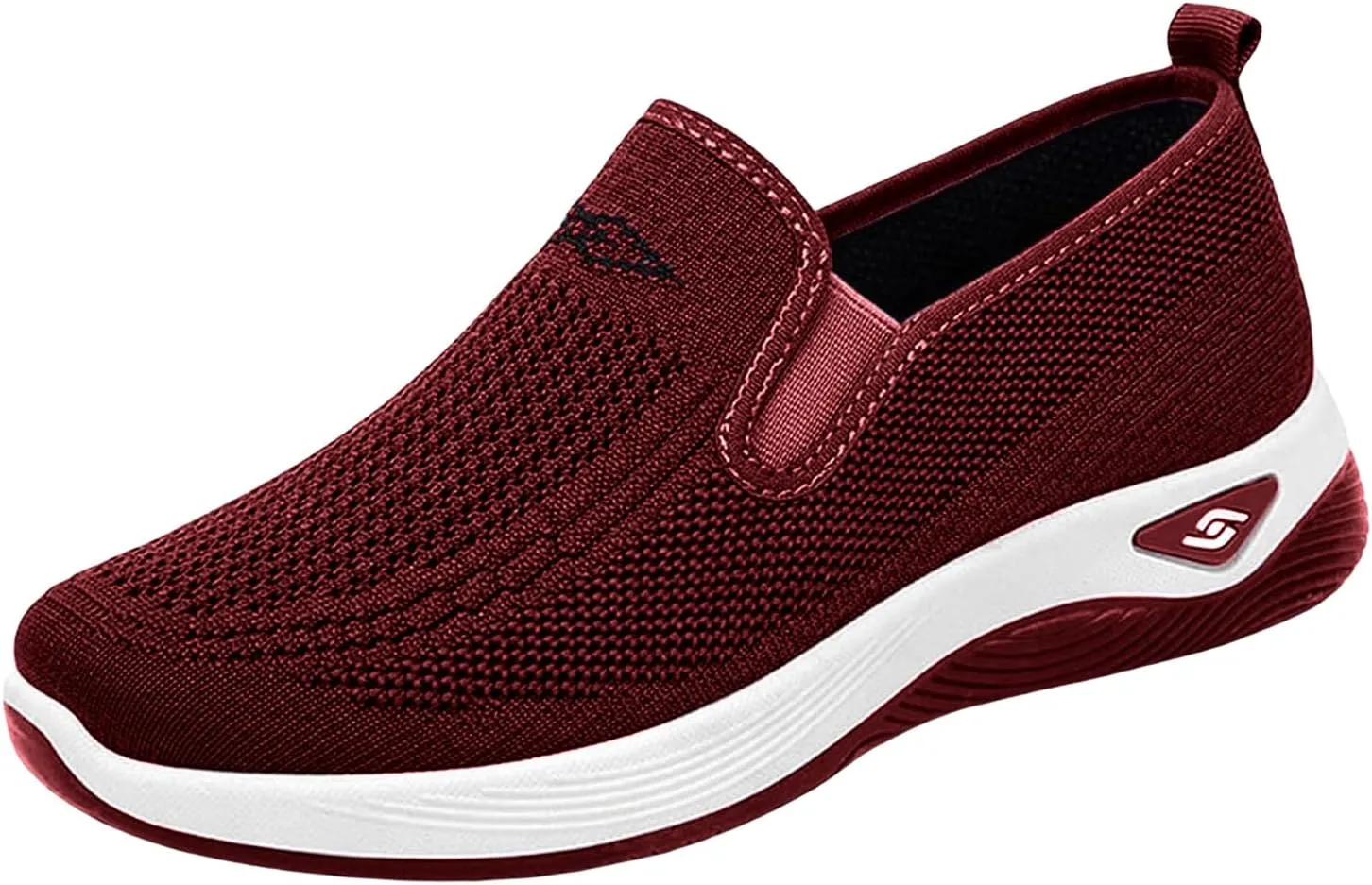 ZWRXW Women's Woven Orthopedic Shoes Diabetic Arch Support Slip On Walking Shoes Mesh Up Running Going Out Flat Sneaker Comfortable Lightweight Breathable Soft Shoe Healthy Footwear